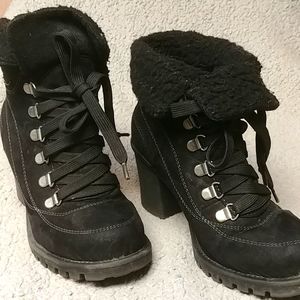JellyPop Black Winter Boots 3 inch Heel 6